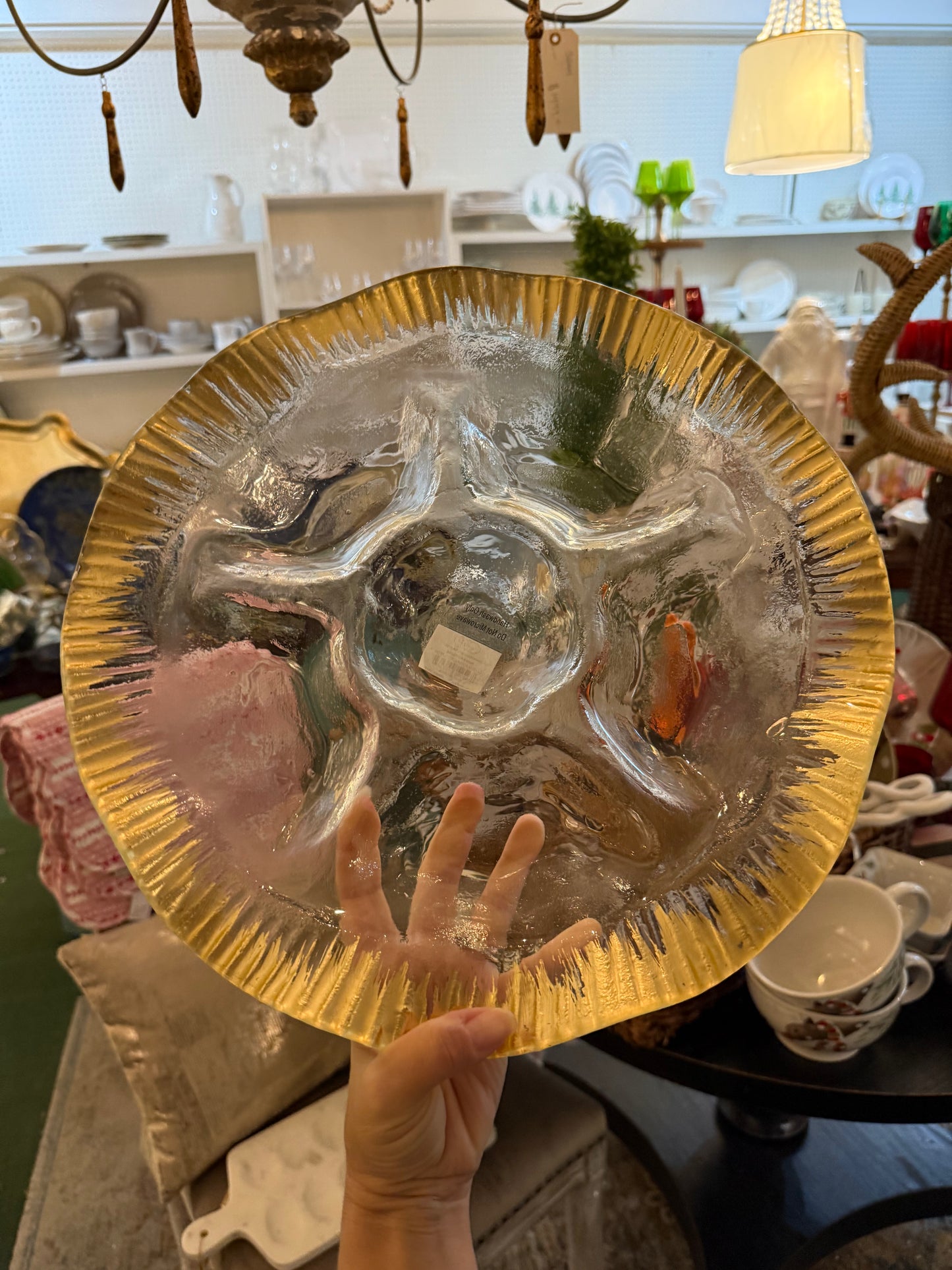 Gold Glass Crudite Platter