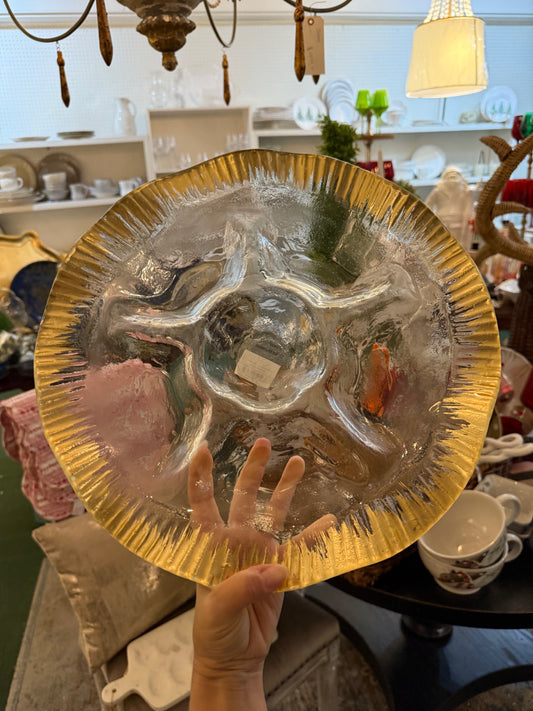 Gold Glass Crudite Platter