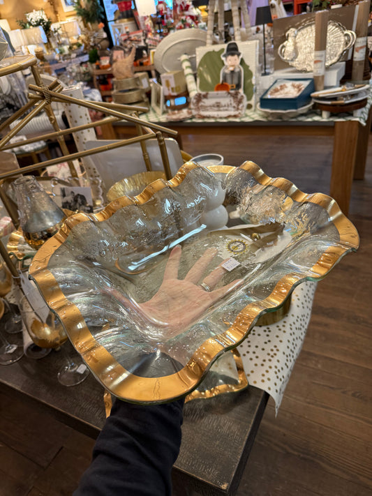 Annie Glass Ruffle Square Bowl