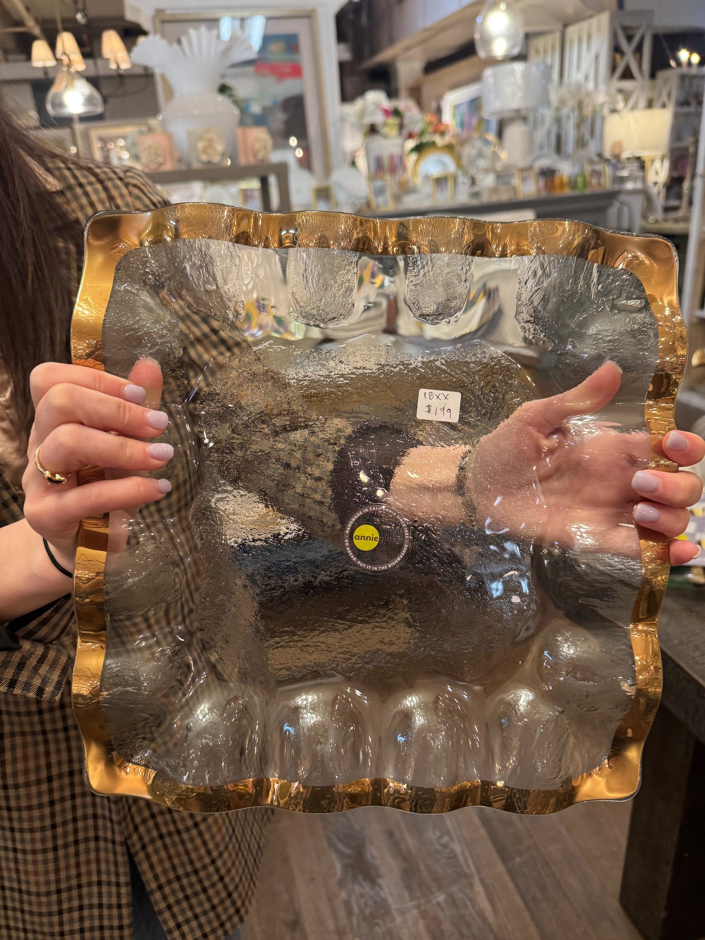 Square Ruffle Annie Glass Tray