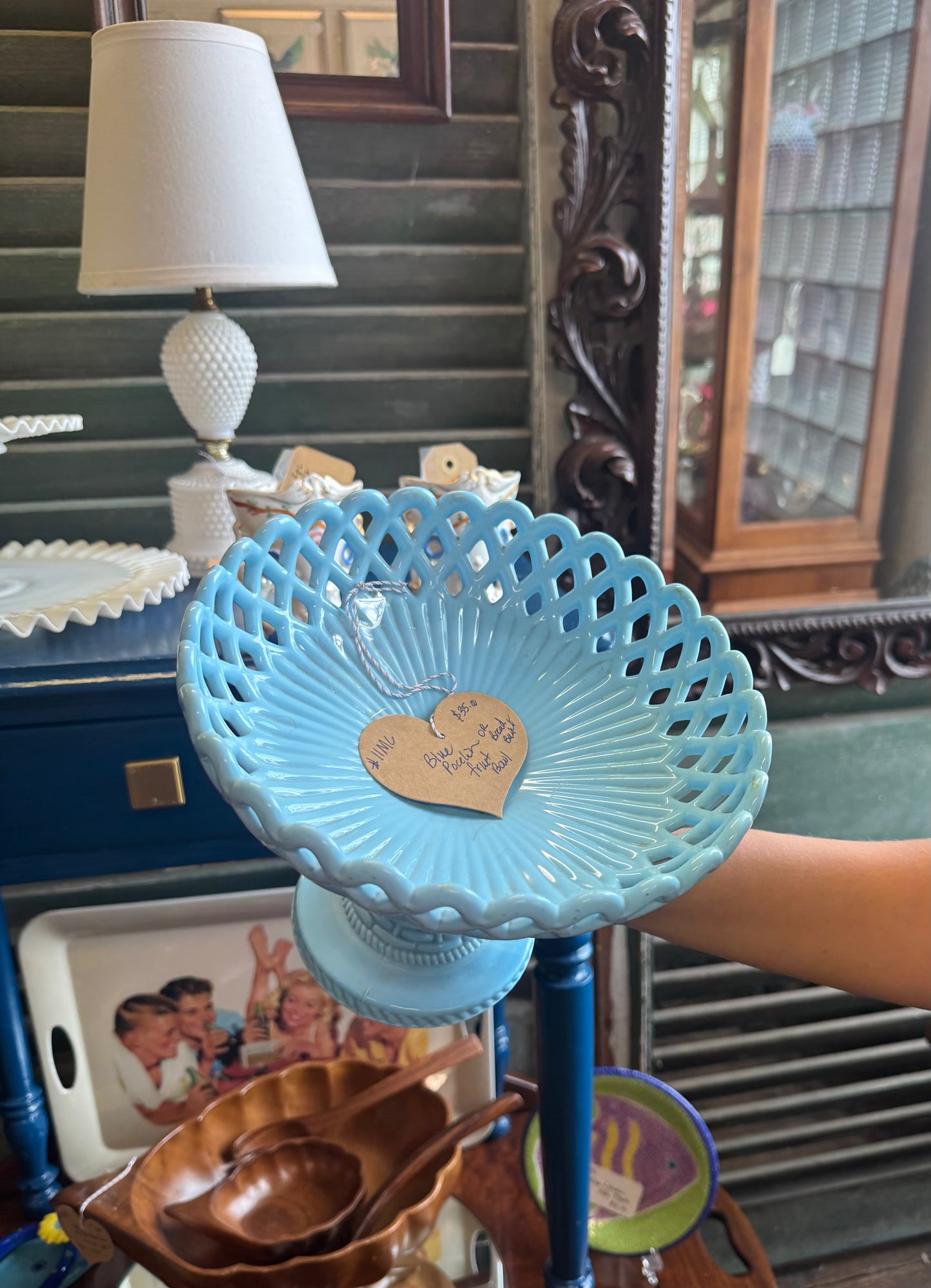 Blue Porcelain Fruit Bowl