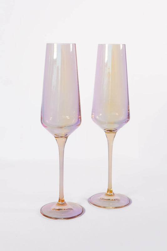 Estelle Champagne Flutes: Iridescent