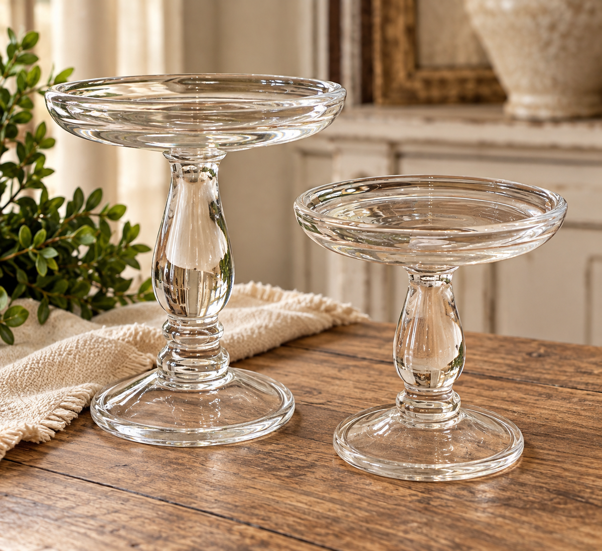 Clear Glass Candle Holders