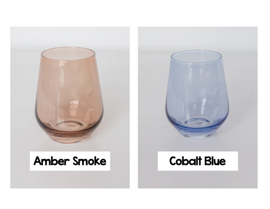 Estelle Stemless Wine Glasses - Bride Color Pick (AM)