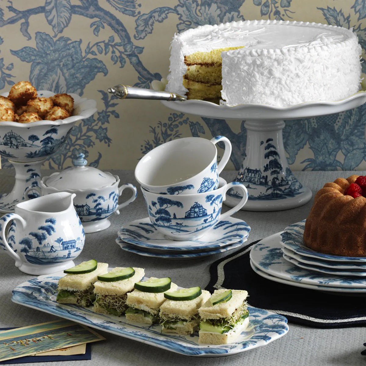 Blue + White Country Estates Teacup + Saucer