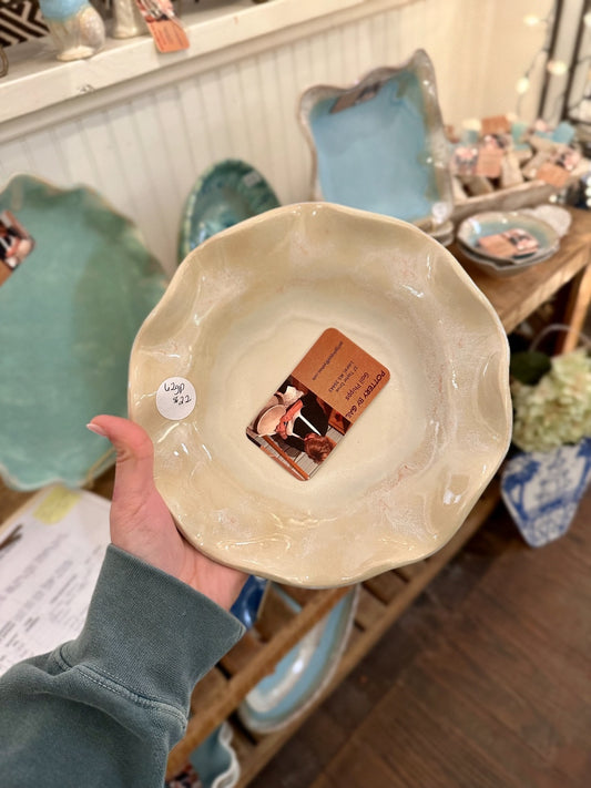 PBG Off White Small Scalloped Bowl