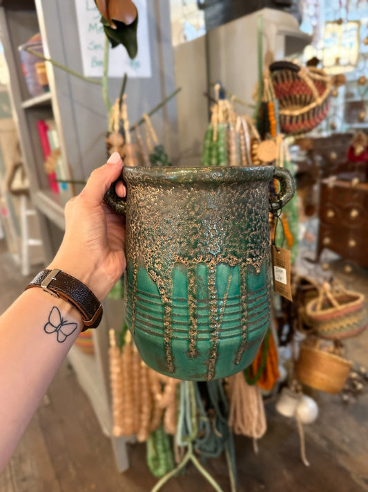 Green Rustic Pot