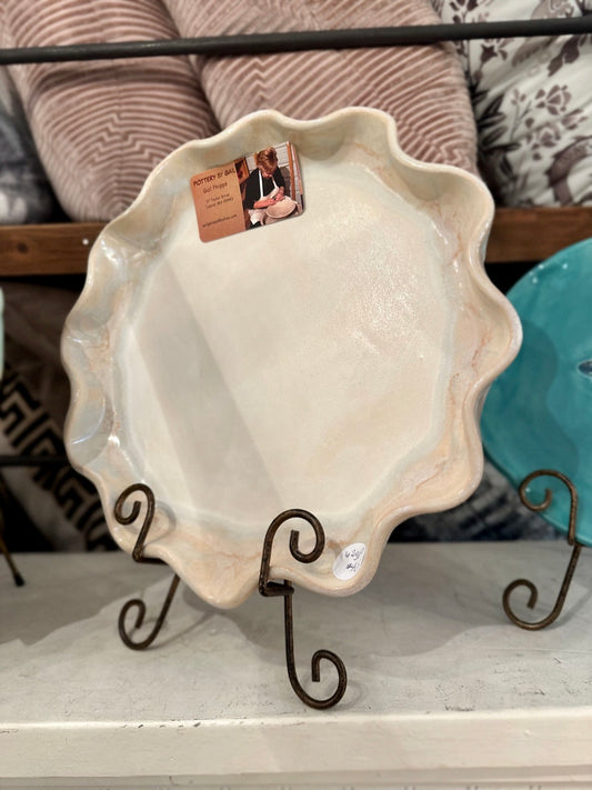 PBG Off White Scalloped Platter